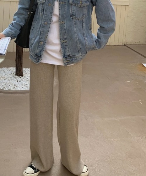 cammie（キャミー）の「サイド編み模様ニットワイドパンツ（その他パンツ・レディース・ブラック/グレー/アイボリー/ベージュ・F）」の18枚目の写真