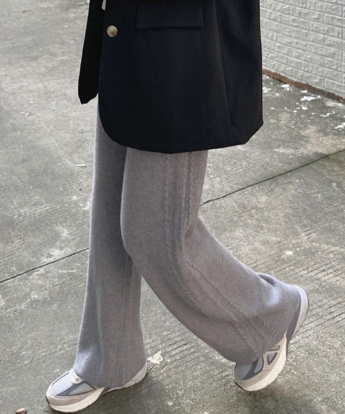 cammie（キャミー）の「サイド編み模様ニットワイドパンツ（その他パンツ・レディース・ブラック/グレー/アイボリー/ベージュ・F）」の14枚目の写真