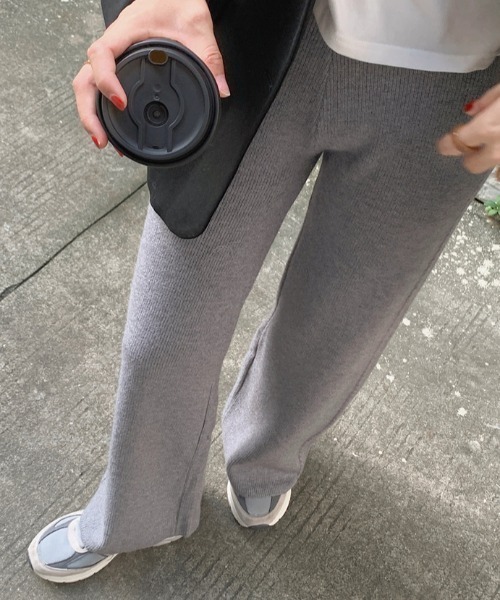 cammie（キャミー）の「サイド編み模様ニットワイドパンツ（その他パンツ・レディース・ブラック/グレー/アイボリー/ベージュ・F）」の13枚目の写真