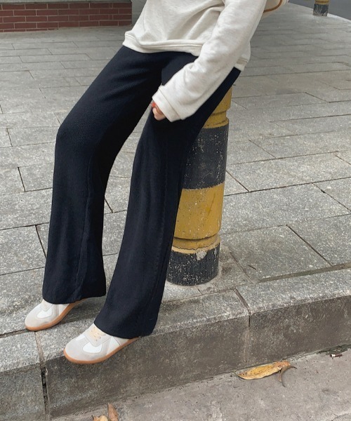 cammie（キャミー）の「サイド編み模様ニットワイドパンツ（その他パンツ・レディース・ブラック/グレー/アイボリー/ベージュ・F）」の12枚目の写真