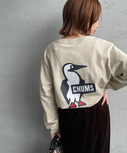 CHUMS（チャムス）の「【WEB限定】[CHUMS/チャムス] BOOBY LOGO バックプリント ロングスリーブTシャツ（Tシャツ/カットソー・レディース・ブラック/ホワイト/グレイッシュベージュ・M/XL/L）」の3枚目の写真