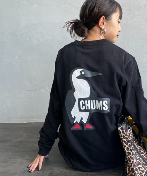 CHUMS（チャムス）の「【WEB限定】[CHUMS/チャムス] BOOBY LOGO バックプリント ロングスリーブTシャツ（Tシャツ/カットソー・レディース・ブラック/ホワイト/グレイッシュベージュ・M/XL/L）」の2枚目の写真
