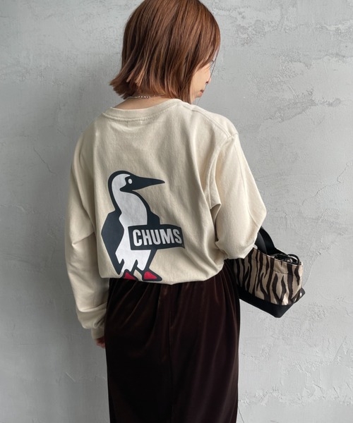 CHUMS（チャムス）の「【WEB限定】[CHUMS/チャムス] BOOBY LOGO バックプリント ロングスリーブTシャツ（Tシャツ/カットソー・レディース・ブラック/ホワイト/グレイッシュベージュ・M/XL/L）」の6枚目の写真