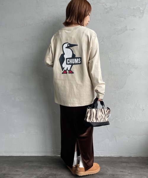 CHUMS（チャムス）の「【WEB限定】[CHUMS/チャムス] BOOBY LOGO バックプリント ロングスリーブTシャツ（Tシャツ/カットソー・レディース・ブラック/ホワイト/グレイッシュベージュ・M/XL/L）」の13枚目の写真