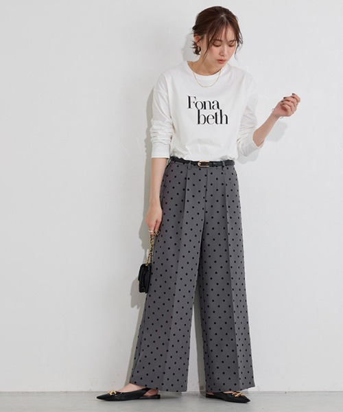 Pierrot（ピエロ）の「フロッキードットワイドパンツ（その他パンツ・レディース・ブラック/チャコール・L/M/PM）」の22枚目の写真