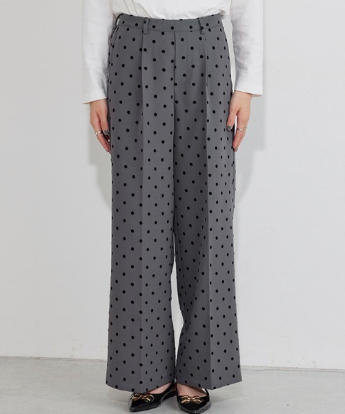 Pierrot（ピエロ）の「フロッキードットワイドパンツ（その他パンツ・レディース・ブラック/チャコール・L/M/PM）」の15枚目の写真