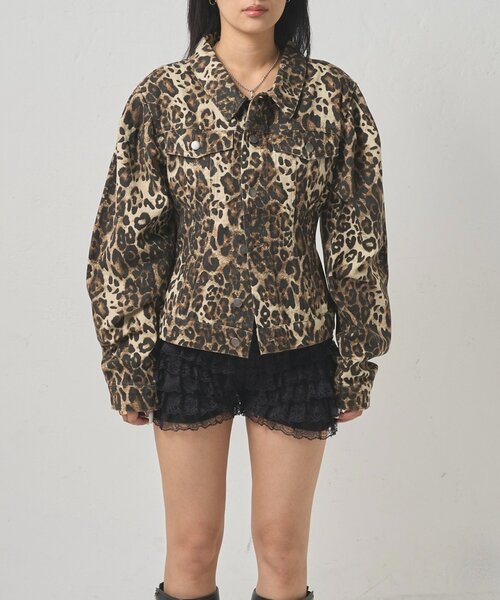 WHO'S WHO gallery（フーズフーギャラリー）の「パフスリーブデニムジャケット（デニムジャケット・レディース・ブラウン/ネイビー・FREE）」の12枚目の写真