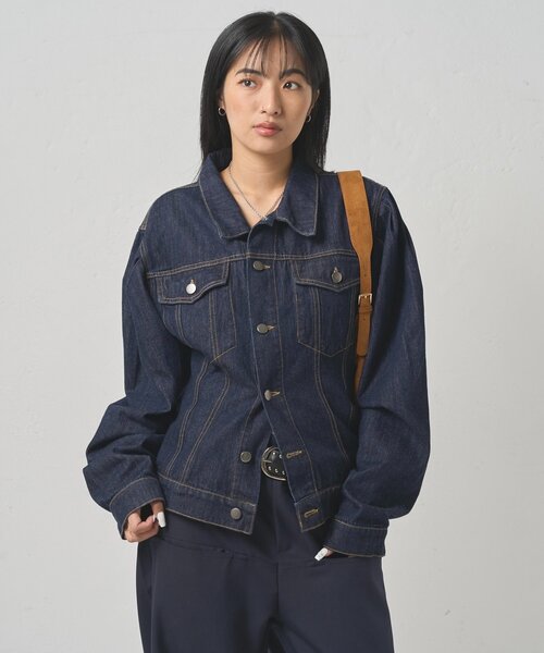 WHO'S WHO gallery（フーズフーギャラリー）の「パフスリーブデニムジャケット（デニムジャケット・レディース・ブラウン/ネイビー・FREE）」の16枚目の写真