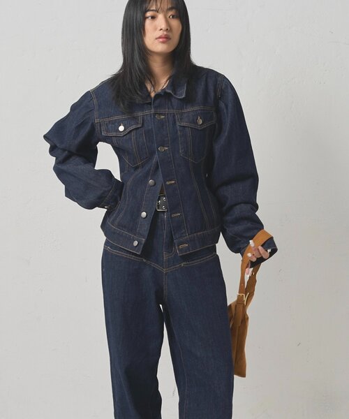 WHO'S WHO gallery（フーズフーギャラリー）の「パフスリーブデニムジャケット（デニムジャケット・レディース・ブラウン/ネイビー・FREE）」の19枚目の写真