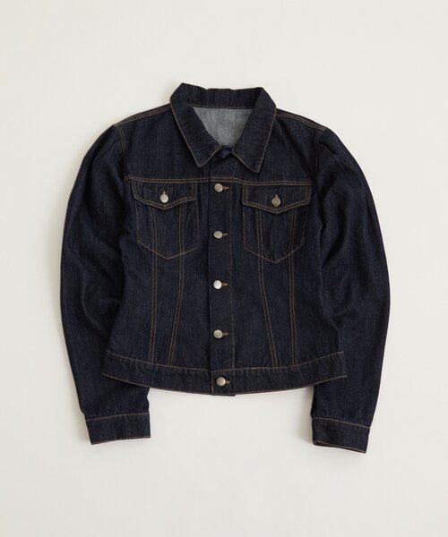 WHO'S WHO gallery（フーズフーギャラリー）の「パフスリーブデニムジャケット（デニムジャケット・レディース・ブラウン/ネイビー・FREE）」の6枚目の写真