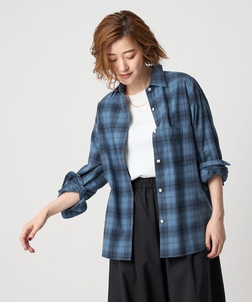 conte（コンテ）の「＜conte＞コットンフランネル チェックシャツ
