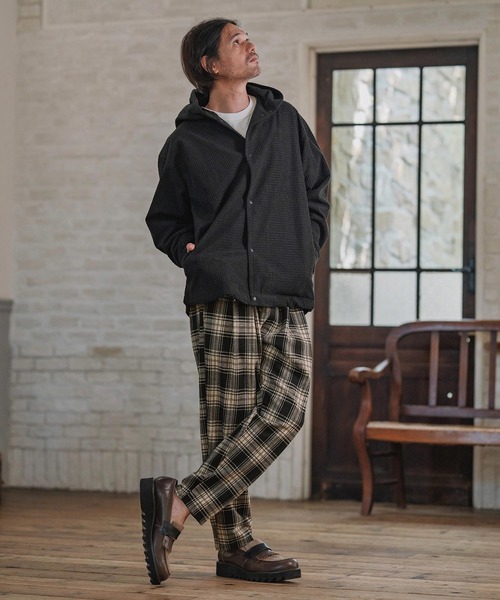 CAMBIO(カンビオ)の「mp14203-Check Ponti Tapered Pants テーパードパンツ(A57025cmb)(その他パンツ・メンズ・ブラック/ネイビー・S/M/L)」の9枚目の写真