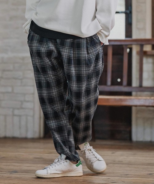 CAMBIO(カンビオ)の「mp14203-Check Ponti Tapered Pants テーパードパンツ(A57025cmb)(その他パンツ・メンズ・ブラック/ネイビー・S/M/L)」の10枚目の写真
