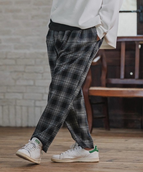 CAMBIO(カンビオ)の「mp14203-Check Ponti Tapered Pants テーパードパンツ(A57025cmb)(その他パンツ・メンズ・ブラック/ネイビー・S/M/L)」の11枚目の写真