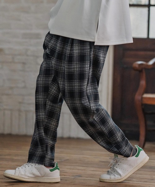 CAMBIO(カンビオ)の「mp14203-Check Ponti Tapered Pants テーパードパンツ(A57025cmb)(その他パンツ・メンズ・ブラック/ネイビー・S/M/L)」の12枚目の写真