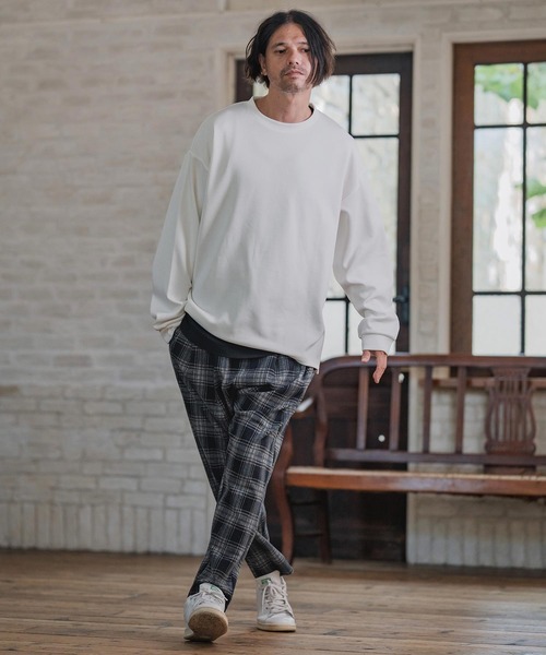 CAMBIO(カンビオ)の「mp14203-Check Ponti Tapered Pants テーパードパンツ(A57025cmb)(その他パンツ・メンズ・ブラック/ネイビー・S/M/L)」の13枚目の写真