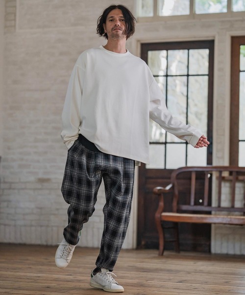 CAMBIO(カンビオ)の「mp14203-Check Ponti Tapered Pants テーパードパンツ(A57025cmb)(その他パンツ・メンズ・ブラック/ネイビー・S/M/L)」の14枚目の写真