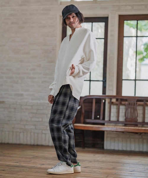 CAMBIO(カンビオ)の「mp14203-Check Ponti Tapered Pants テーパードパンツ(A57025cmb)(その他パンツ・メンズ・ブラック/ネイビー・S/M/L)」の16枚目の写真