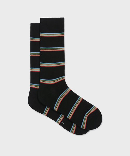 Paul Smith(ポールスミス)の「ブロックストライプ ソックス【250640 CS】(ソックス/靴下・メンズ・ネイビー/ブラック・25-27)」の2枚目の写真