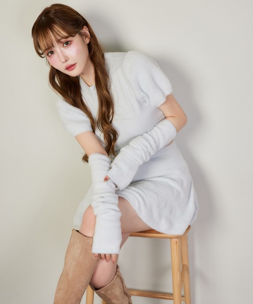 アニュアンス　ノベルティ　ニット帽&アームウォーマー　アイボリー アニュアンス ノベルティ ニット帽&アームウォーマー アイボリー