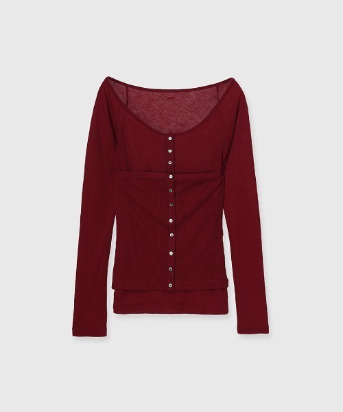 シアーウールレイヤリングトップス（ニット/セーター）｜anuans