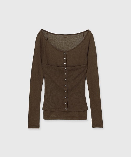 シアーウールレイヤリングトップス（ニット/セーター）｜anuans（ア