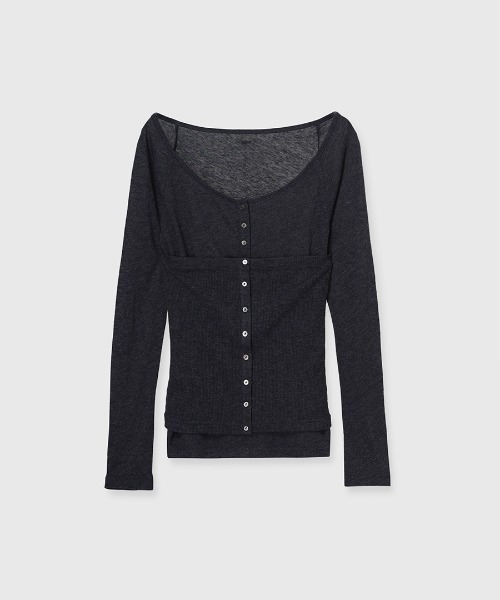 シアーウールレイヤリングトップス（ニット/セーター）｜anuans