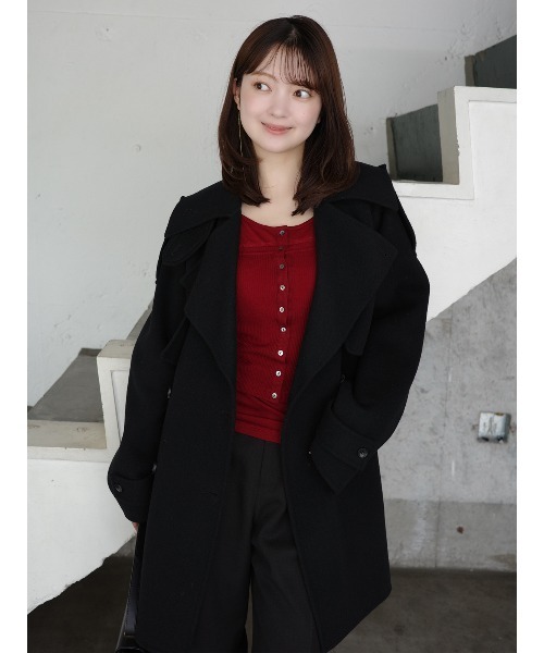 シアーウールレイヤリングトップス（ニット/セーター）｜anuans