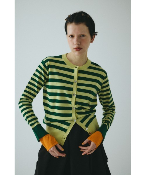 HeRIN.CYE(ヘリンドットサイ)の「Border knit cardigan ボーダーニットカーディガン(カーディガン/ボレロ・レディース・レッド系その他/グリーン系その他/ブルー系その他・FREE)」の2枚目の写真