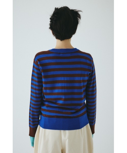 HeRIN.CYE(ヘリンドットサイ)の「Border knit cardigan ボーダーニットカーディガン(カーディガン/ボレロ・レディース・レッド系その他/グリーン系その他/ブルー系その他・FREE)」の6枚目の写真