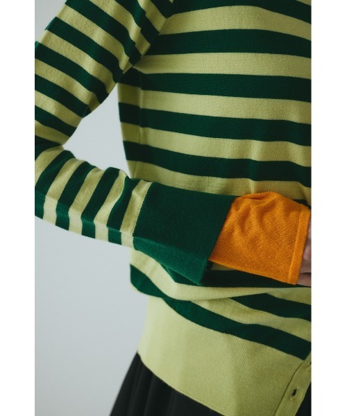 Border knit cardigan ボーダーニットカーディガン（カーディガン