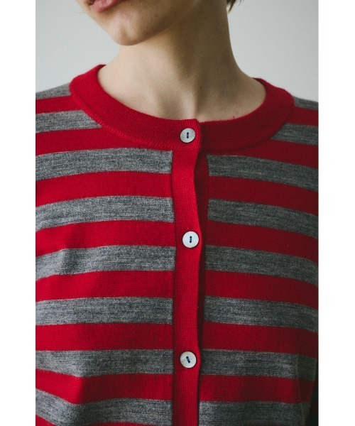 Border knit cardigan ボーダーニットカーディガン（カーディガン