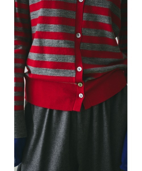 ヘリンドットサイ　Border Knit Cardigan 美品 Border knit cardigan ボーダーニットカーディガン（カーディガン