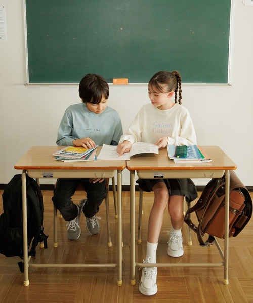 GLOBAL WORK（グローバルワーク）の「ヘビロテスウェットワイド長袖/579710（スウェット・キッズ・ホワイト系5/チャコールグレー/ホワイト系6/パープル・150cm/160cm/130cm/140cm）」の9枚目の写真