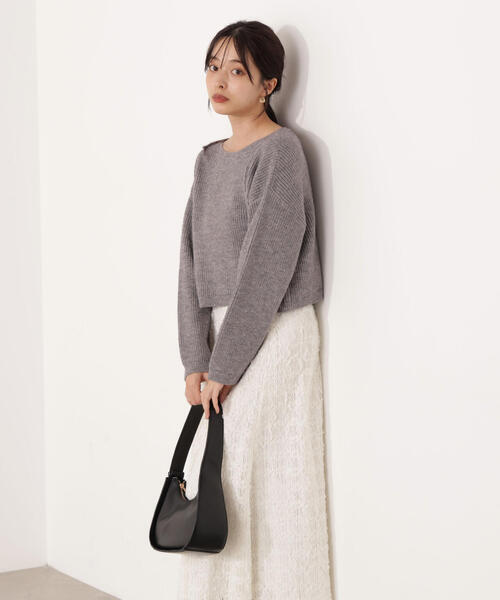 PROPORTION BODY DRESSING(プロポーションボディドレッシング)の「アンジェリーナボックスニット / 1215270102(ニット/セーター・レディース・グレー系その他/オフホワイト/ピンク・SMALL/MEDIUM)」の5枚目の写真