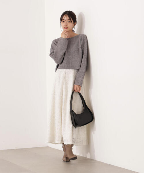 PROPORTION BODY DRESSING(プロポーションボディドレッシング)の「アンジェリーナボックスニット / 1215270102(ニット/セーター・レディース・グレー系その他/オフホワイト/ピンク・SMALL/MEDIUM)」の6枚目の写真