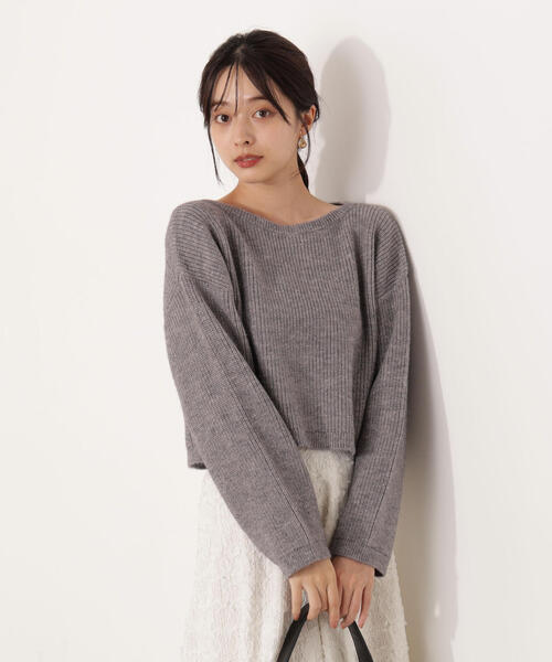 PROPORTION BODY DRESSING(プロポーションボディドレッシング)の「アンジェリーナボックスニット / 1215270102(ニット/セーター・レディース・グレー系その他/オフホワイト/ピンク・SMALL/MEDIUM)」の8枚目の写真