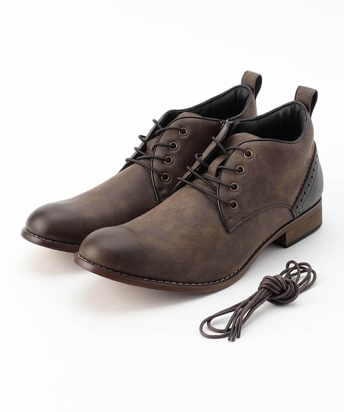 HIDEAWAYS NICOLE（ハイダウェイニコル）の「チャッカーブーツ（ブーツ・メンズ・チャコールグレー/ライトグレー/ダークブラウン・27.5cm/26.5cm/25.5cm）」の3枚目の写真