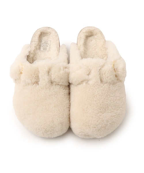 BIRKENSTOCK BOSTON BIG BUCKLE TEDDY EGGSHELL LAF