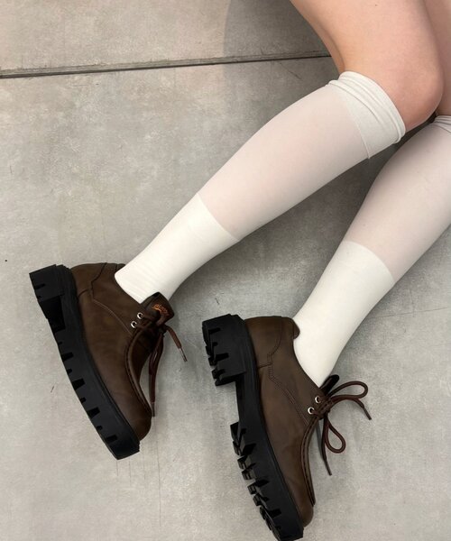 WHO'S WHO gallery（フーズフーギャラリー）の「【SLOPPY】COLOR-BLOCKED PLATFORM LOAFERS（ローファー・レディース・ブラック/ブラウン/キャメル/ブラック系その他/ブラウン系その他/サンドベージュ・MEDIUM/LARGE/X-LARGE）」の21枚目の写真