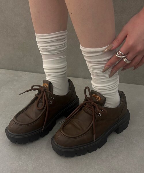 WHO'S WHO gallery（フーズフーギャラリー）の「【SLOPPY】COLOR-BLOCKED PLATFORM LOAFERS（ローファー・レディース・ブラック/ブラウン/キャメル/ブラック系その他/ブラウン系その他/サンドベージュ・MEDIUM/LARGE/X-LARGE）」の22枚目の写真