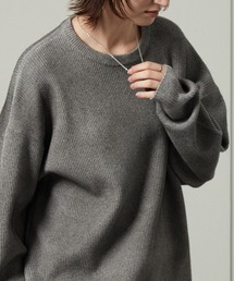 【Alfred Alex】ヴィンテージライク ラバースプレー加工 オーバーサイズリブニット