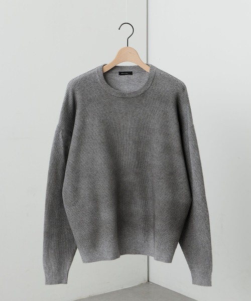 Alfred Alex（アルフレッドアレックス）の「【Alfred Alex】ヴィンテージライク ラバースプレー加工 オーバーサイズリブニット（ニット/セーター・メンズ・ブラック/ネイビー/レッド/グレー・L/M）」の9枚目の写真