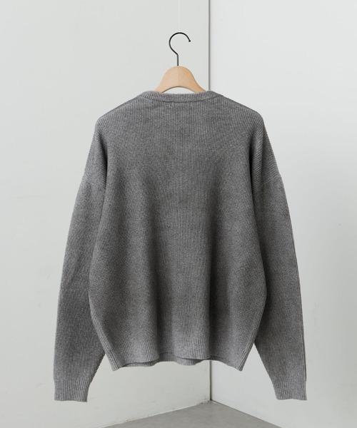 Alfred Alex（アルフレッドアレックス）の「【Alfred Alex】ヴィンテージライク ラバースプレー加工 オーバーサイズリブニット（ニット/セーター・メンズ・ブラック/ネイビー/レッド/グレー・L/M）」の10枚目の写真