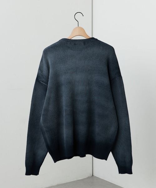 Alfred Alex（アルフレッドアレックス）の「【Alfred Alex】ヴィンテージライク ラバースプレー加工 オーバーサイズリブニット（ニット/セーター・メンズ・ブラック/ネイビー/レッド/グレー・L/M）」の13枚目の写真