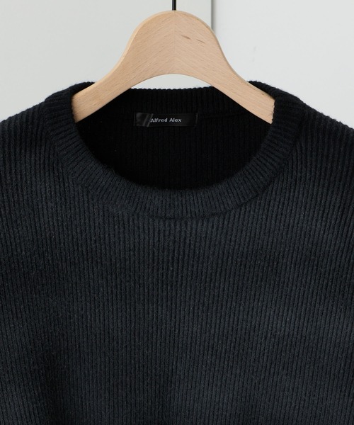 Alfred Alex（アルフレッドアレックス）の「【Alfred Alex】ヴィンテージライク ラバースプレー加工 オーバーサイズリブニット（ニット/セーター・メンズ・ブラック/ネイビー/レッド/グレー・L/M）」の18枚目の写真