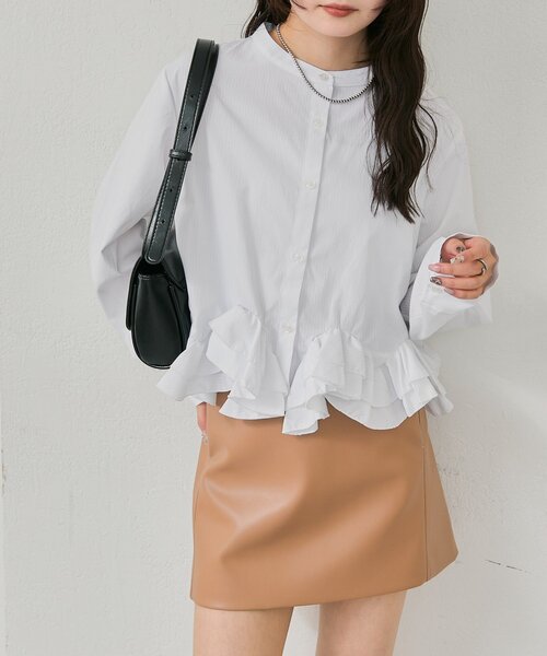 mystic（ミスティック）の「【新色ホワイト/ピンク/ブルー2】ウェーブフリルブラウス（シャツ/ブラウス・レディース・オフホワイト/ブルー/ホワイト/ピンク/ブルー系その他2・FREE）」の22枚目の写真