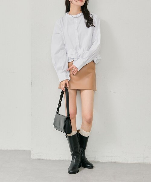 mystic（ミスティック）の「【新色ホワイト/ピンク/ブルー2】ウェーブフリルブラウス（シャツ/ブラウス・レディース・オフホワイト/ブルー/ホワイト/ピンク/ブルー系その他2・FREE）」の10枚目の写真