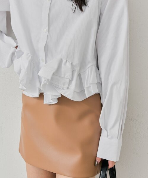 mystic（ミスティック）の「【新色ホワイト/ピンク/ブルー2】ウェーブフリルブラウス（シャツ/ブラウス・レディース・オフホワイト/ブルー/ホワイト/ピンク/ブルー系その他2・FREE）」の15枚目の写真