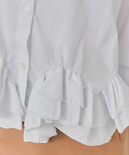 mystic（ミスティック）の「【新色ホワイト/ピンク/ブルー2】ウェーブフリルブラウス（シャツ/ブラウス・レディース・オフホワイト/ブルー/ホワイト/ピンク/ブルー系その他2・FREE）」の16枚目の写真